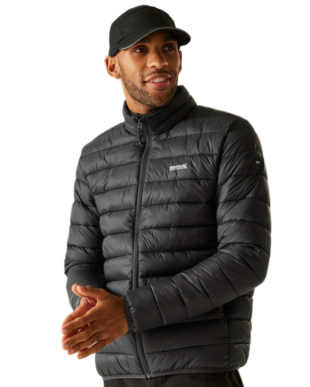 Ash Coloured Regatta Mens Marizion Padded Jacket on white background