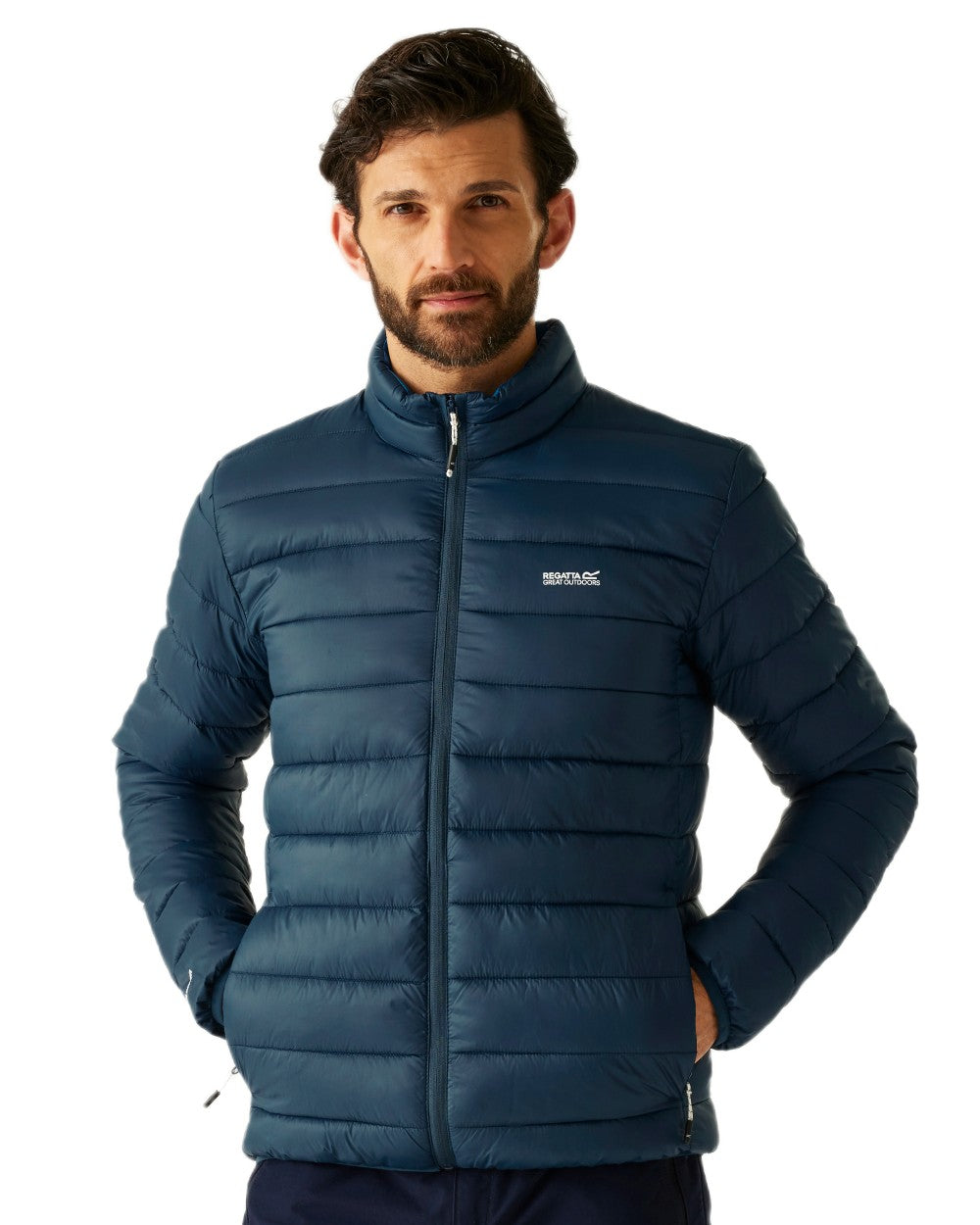 Moon Light Denim Coloured Regatta Mens Marizion Padded Jacket on white background