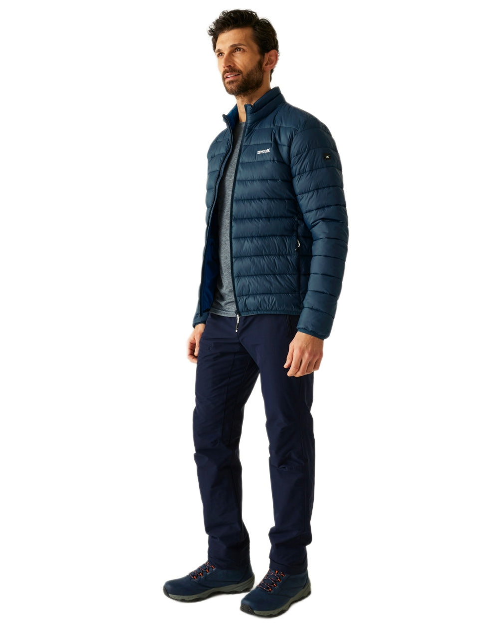 Moon Light Denim Coloured Regatta Mens Marizion Padded Jacket on white background