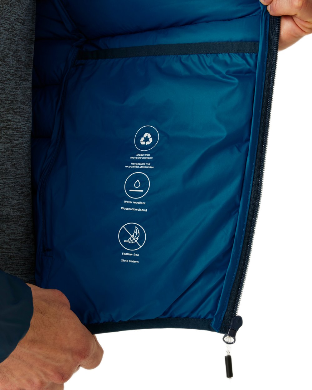 Moon Light Denim Coloured Regatta Mens Marizion Padded Jacket on white background