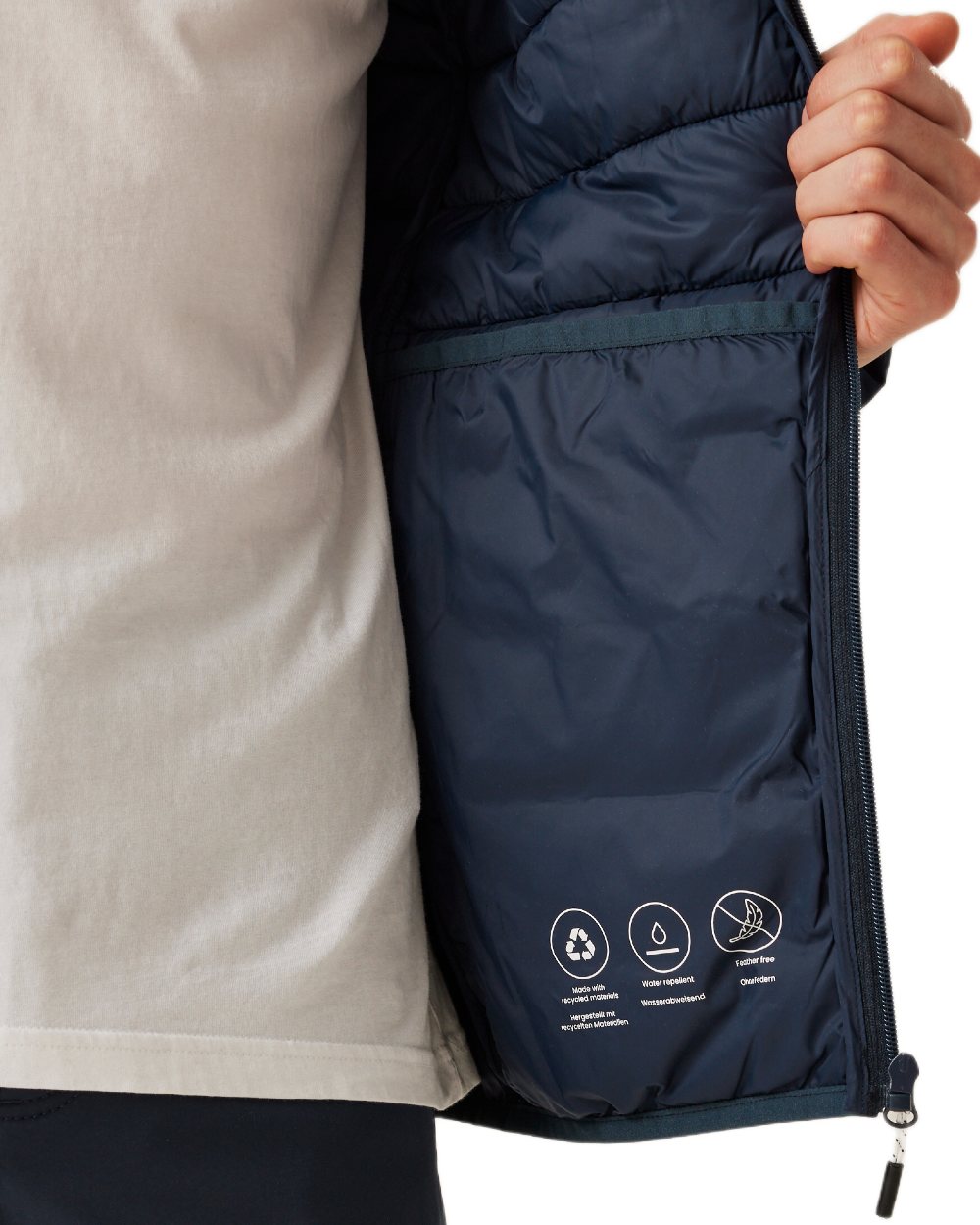 Navy Coloured Regatta Mens Marizion Padded Jacket on white background