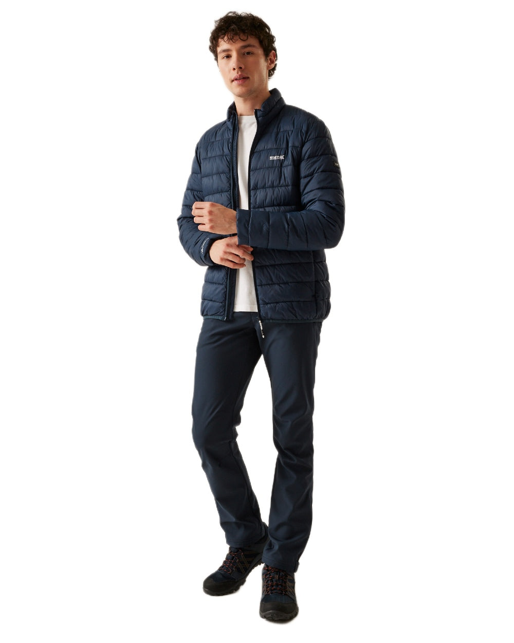 Navy Coloured Regatta Mens Marizion Padded Jacket on white background