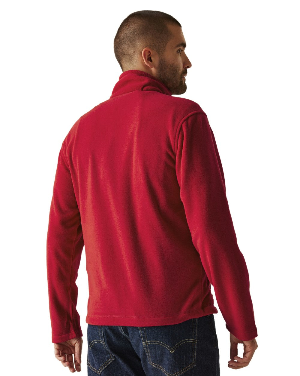 Classic Red coloured Regatta Mens Micro Lightweight Full Zip Fleece on white background