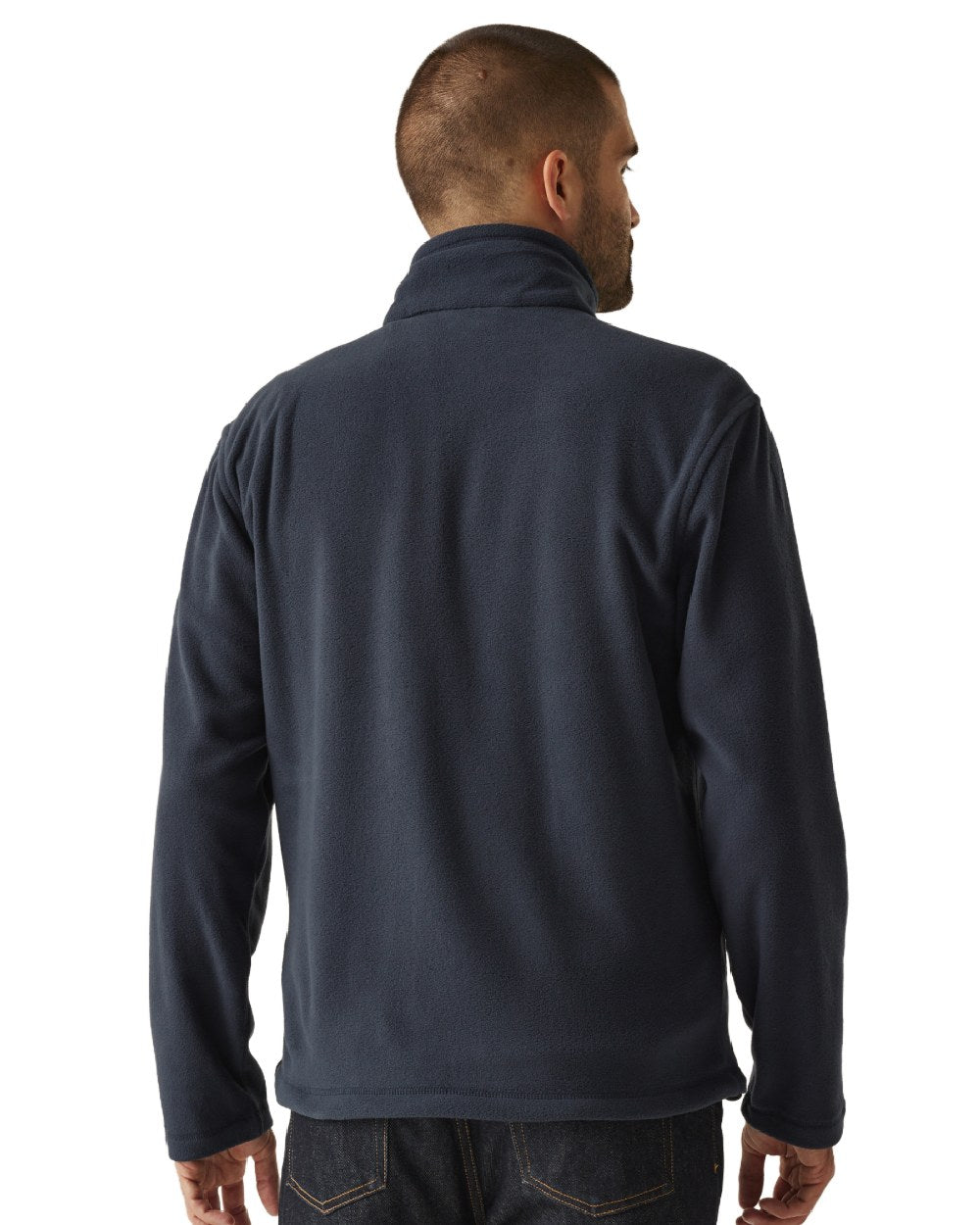 Dark Navy coloured Regatta Mens Micro Lightweight Full Zip Fleece on white background