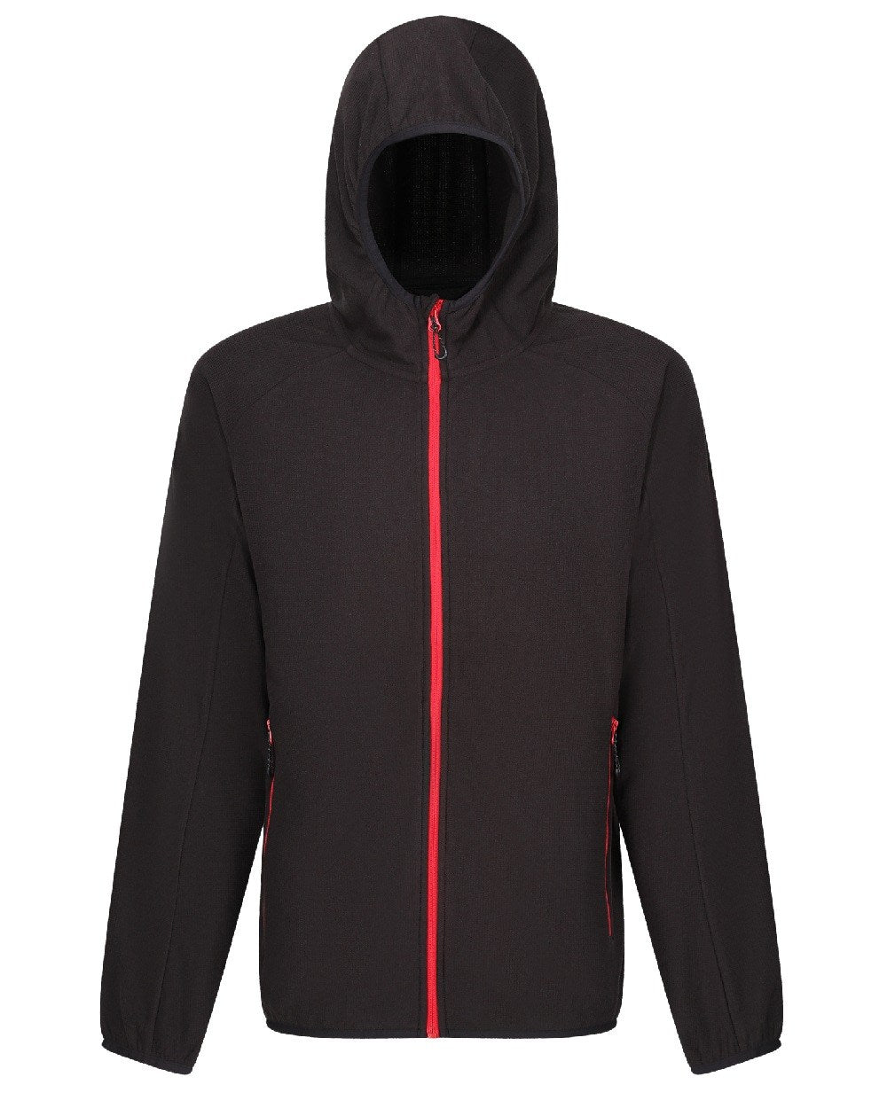 Black Classic Red coloured Regatta Mens Navigate Full-Zip Fleece Jacket on white background