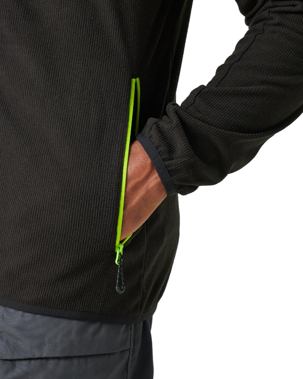 Black Lime Green coloured Regatta Mens Navigate Full-Zip Fleece Jacket on white background