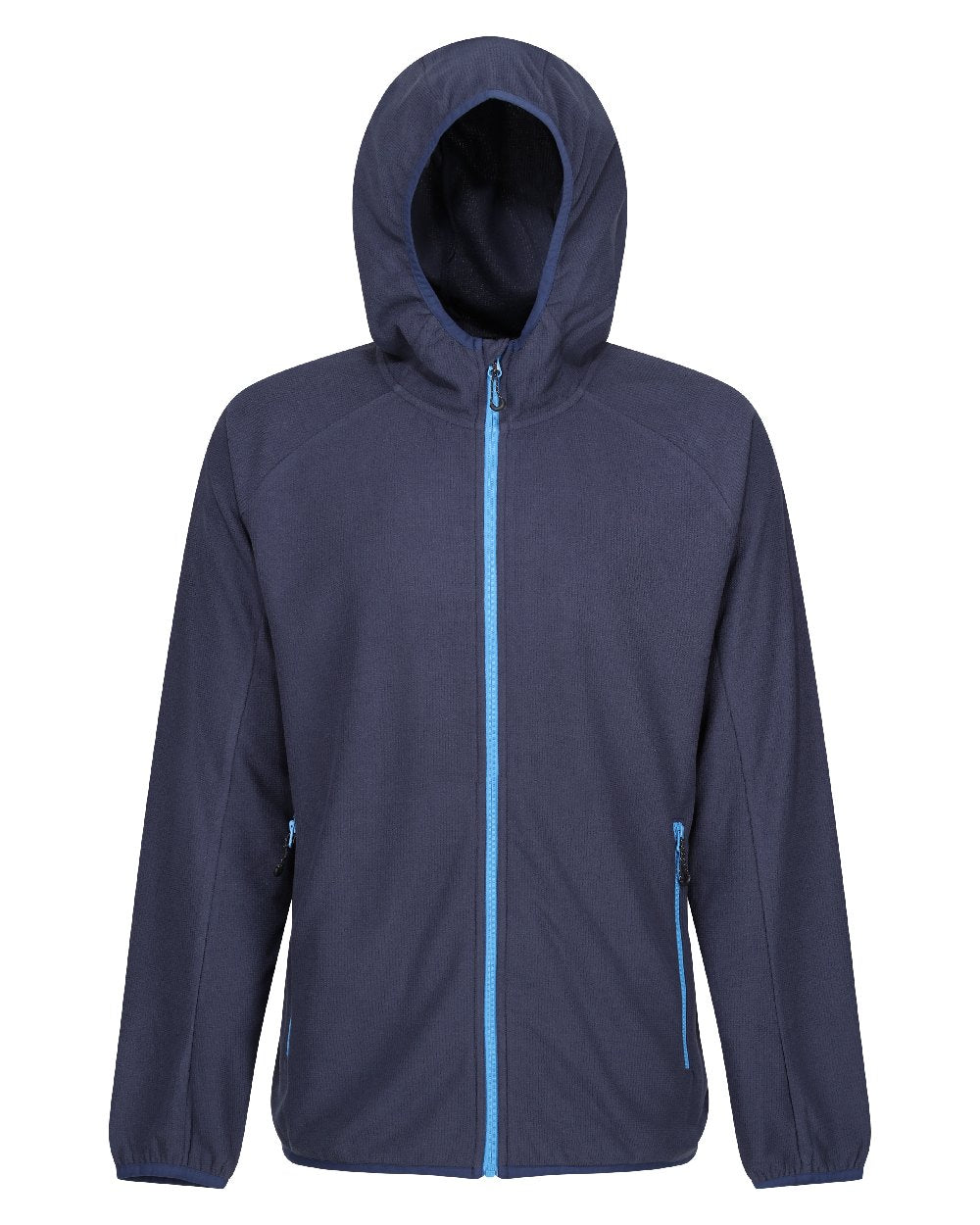 Navy French Blue coloured Regatta Mens Navigate Full-Zip Fleece Jacket on white background