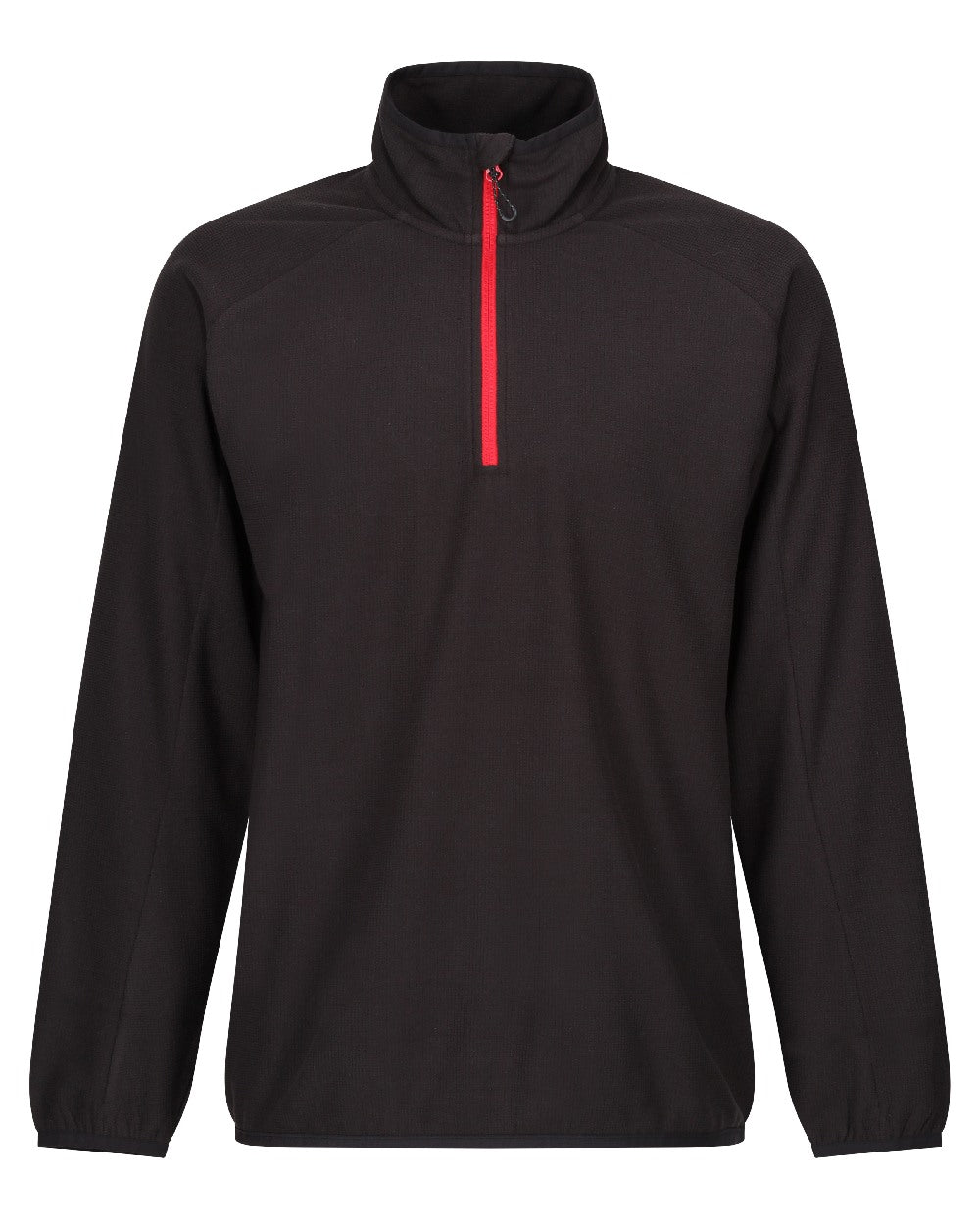 Black Classic Red coloured Regatta Mens Navigate Half-Zip Fleece on white background