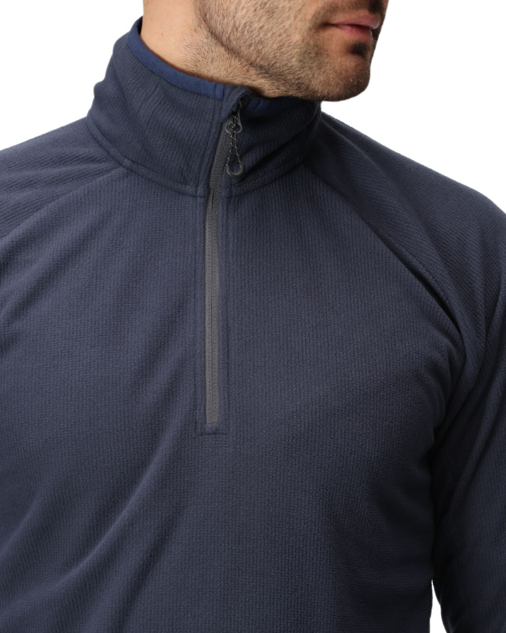 Navy Seal Grey coloured Regatta Mens Navigate Half-Zip Fleece on white background
