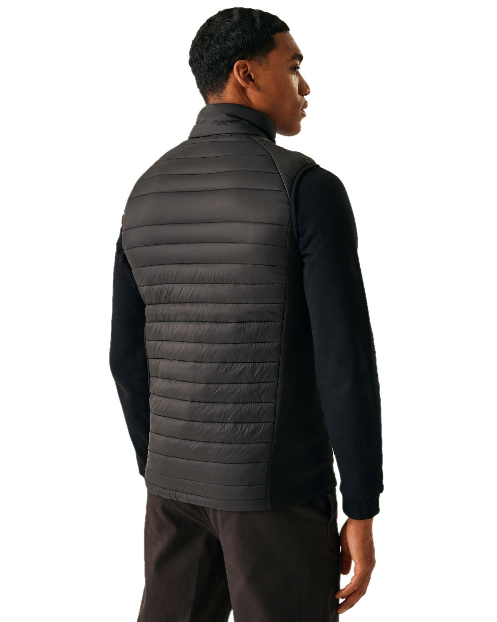Black New Royal coloured Regatta Mens Navigate Hybrid Bodywarmer on white background