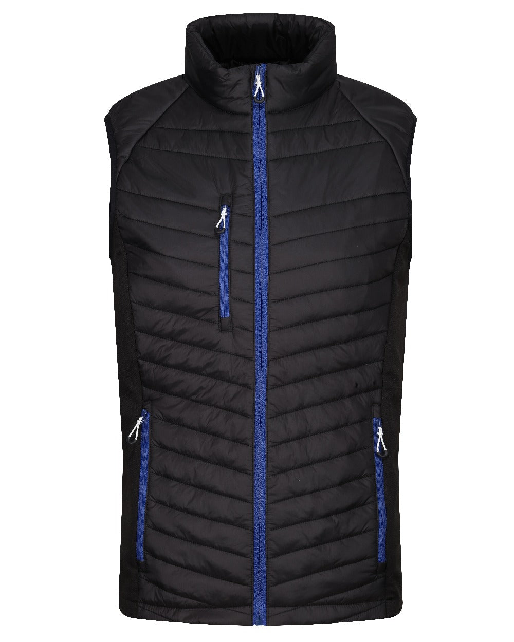 Black New Royal coloured Regatta Mens Navigate Hybrid Bodywarmer on white background