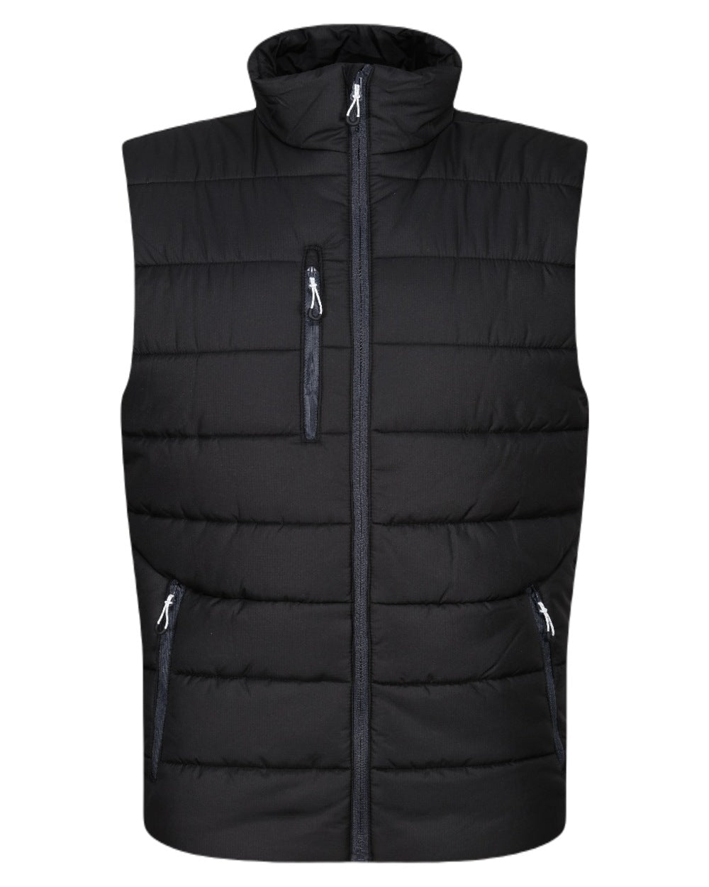 Black Seal Grey coloured Regatta Mens Navigate Thermal Bodywarmer on white background