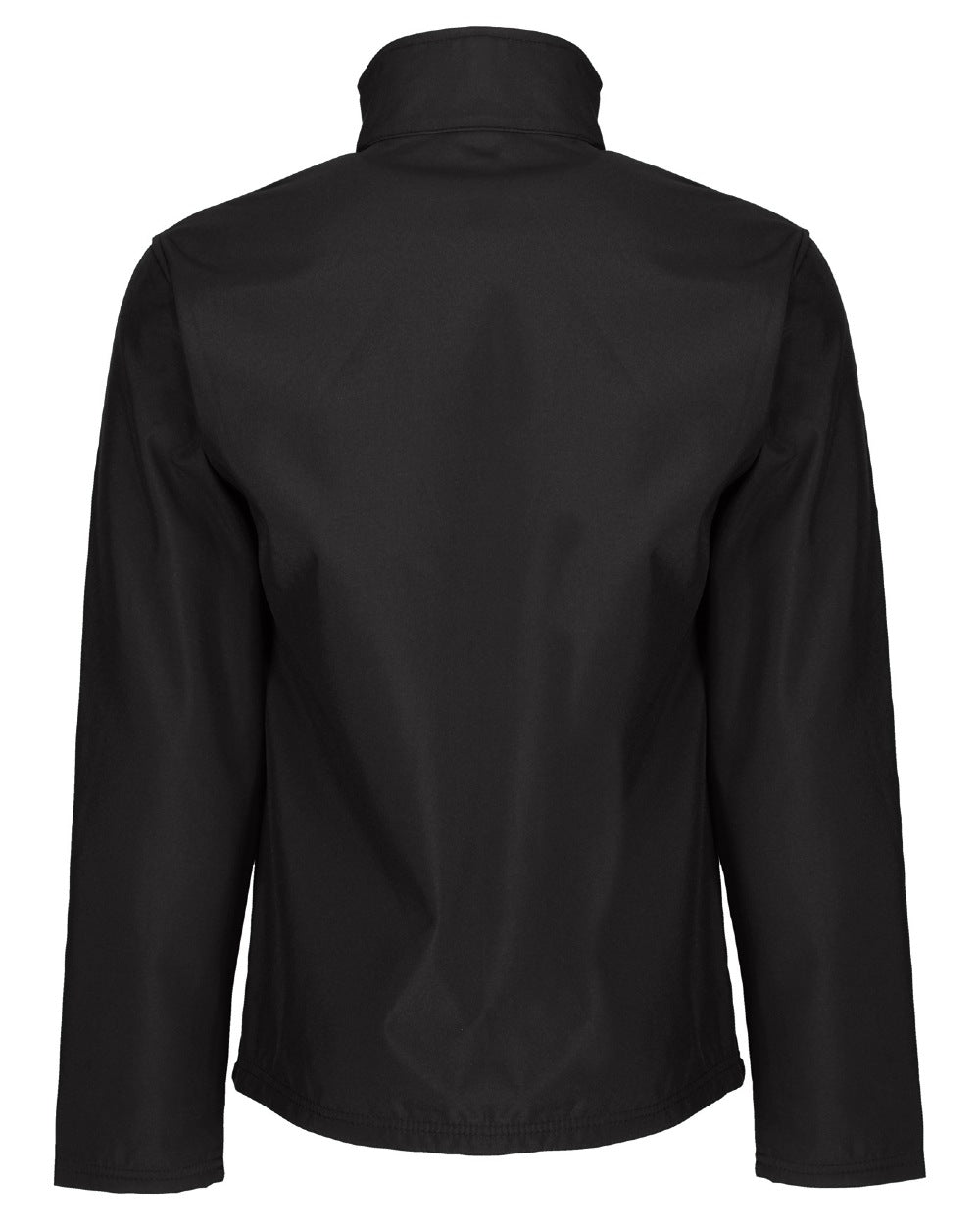Black coloured Regatta Mens Octagon II Printable 3 Layer Membrane Softshell Jacket on white background