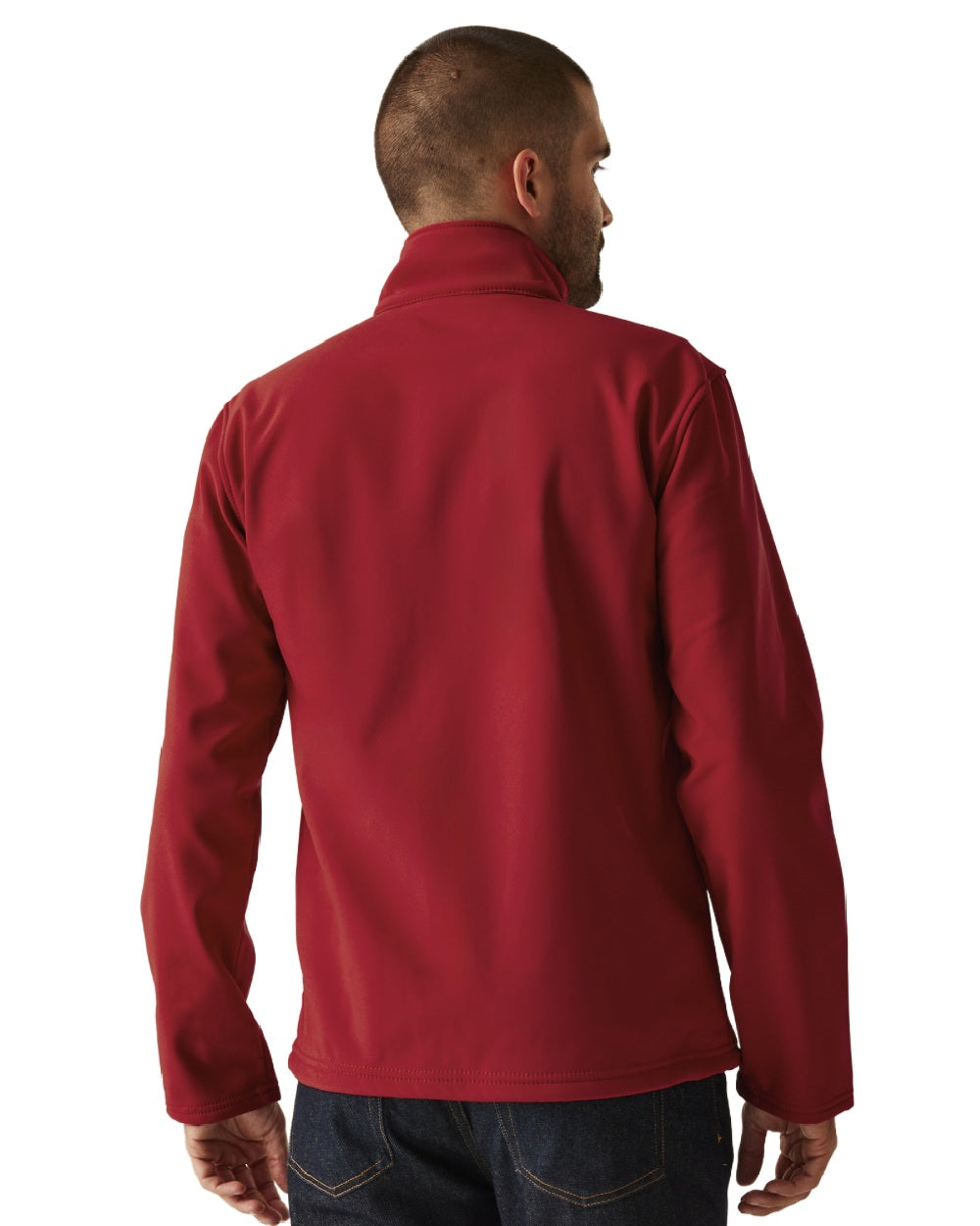 Classic Red Black coloured Regatta Mens Octagon II Printable 3 Layer Membrane Softshell Jacket on white background