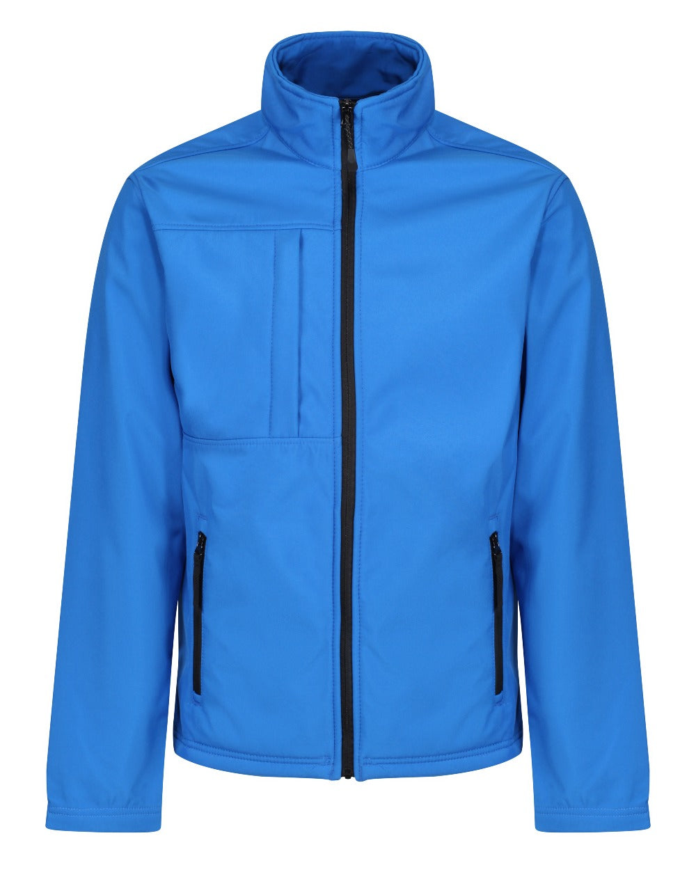 Oxford Blue Black coloured Regatta Mens Octagon II Printable 3 Layer Membrane Softshell Jacket on white background