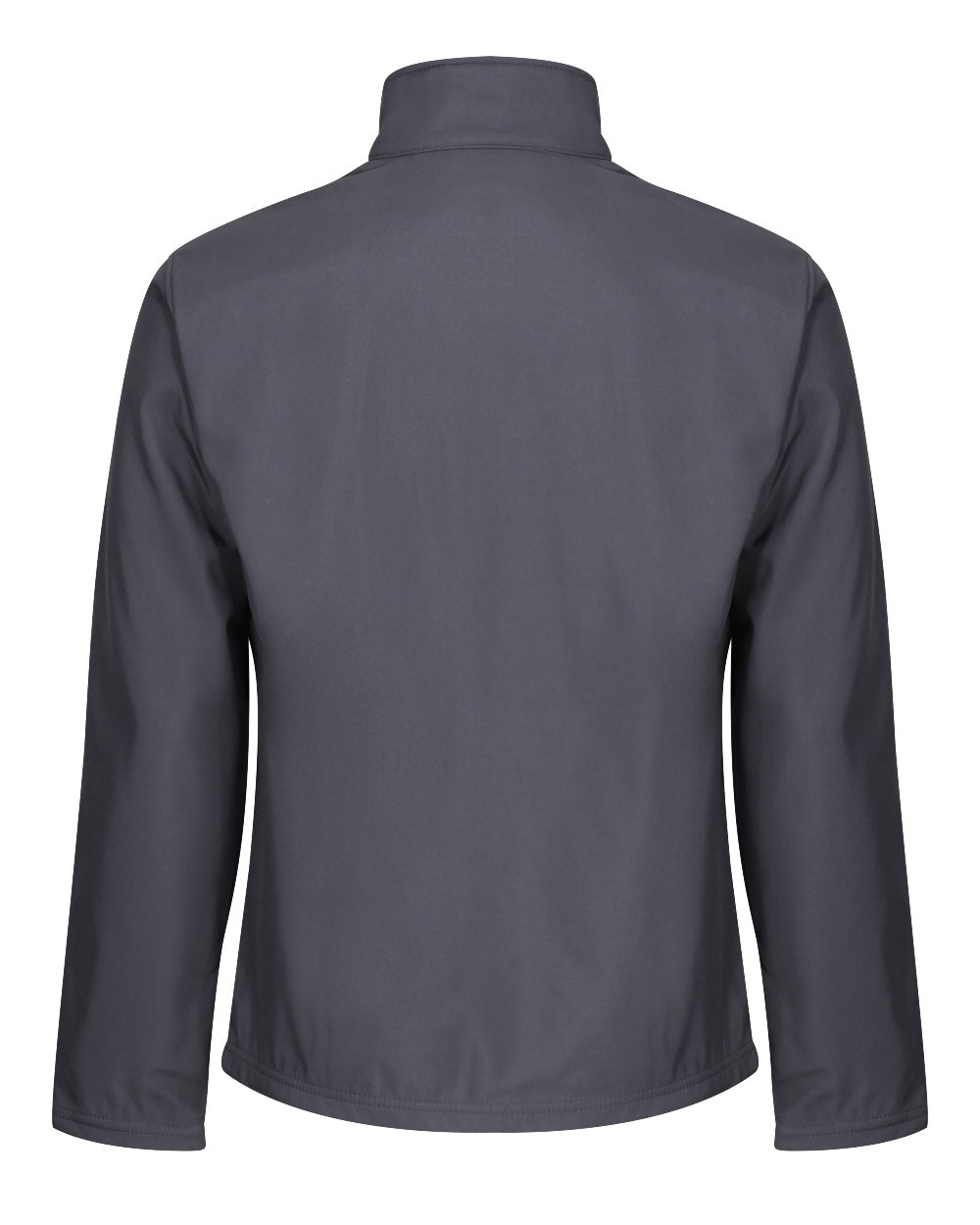Seal Grey Black coloured Regatta Mens Octagon II Printable 3 Layer Membrane Softshell Jacket on white background