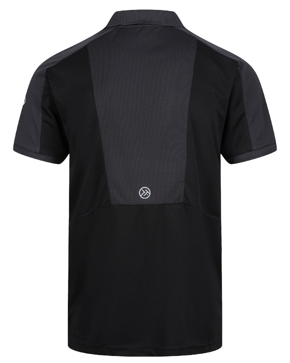 Black coloured Regatta Mens Offensive Moisture Wicking Polo Shirt on white background