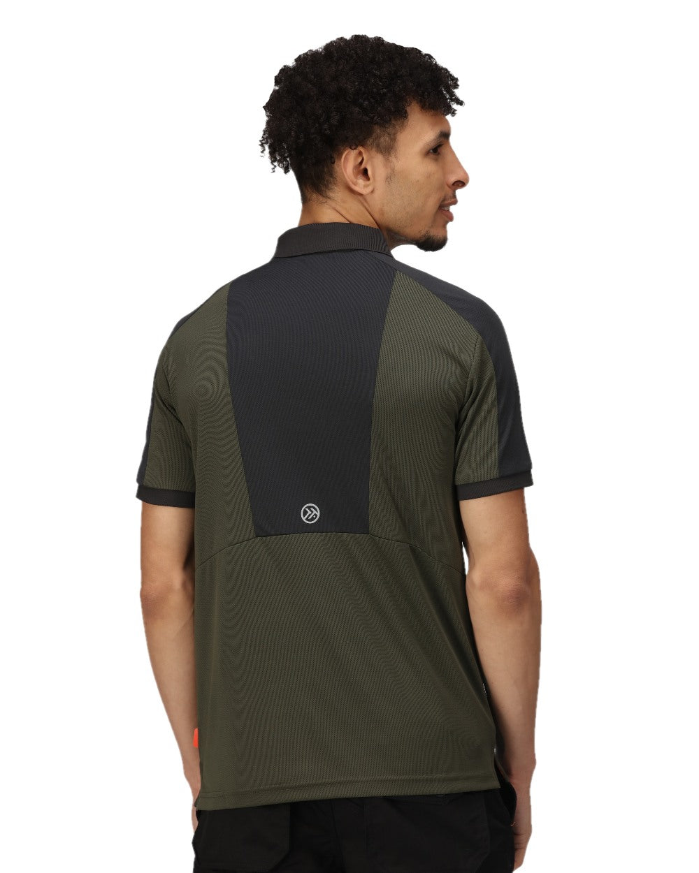 Dark Khaki coloured Regatta Mens Offensive Moisture Wicking Polo Shirt on white background