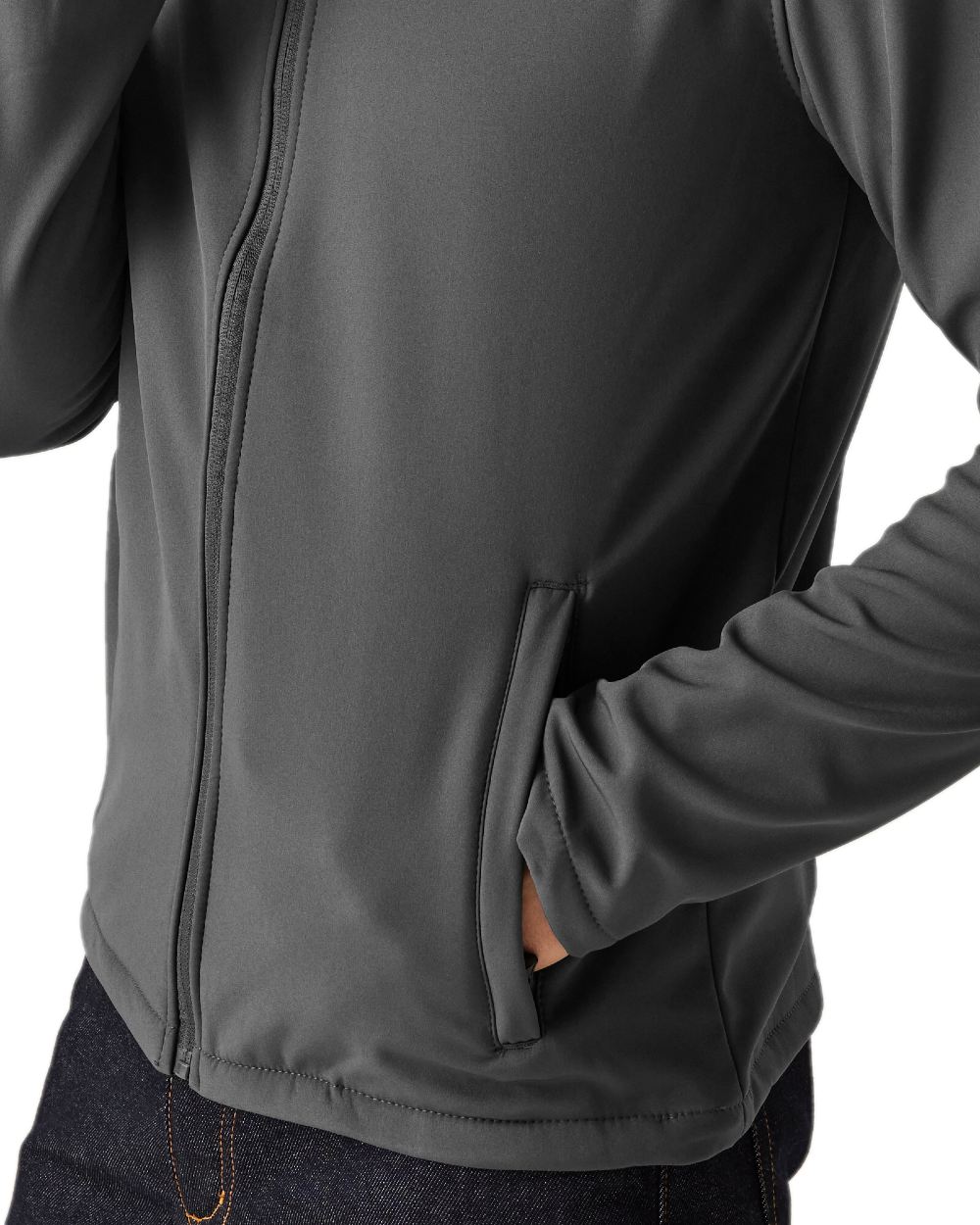 Seal Grey coloured Regatta Mens Reid Softshell Jacket on white background