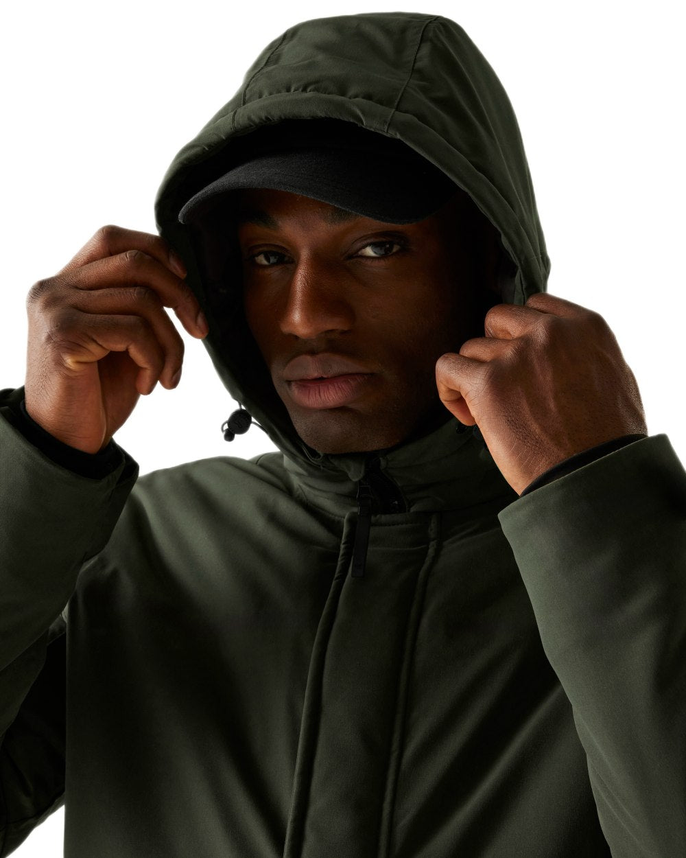 Green Coloured Regatta Mens Rhodo Padded Jacket on white background