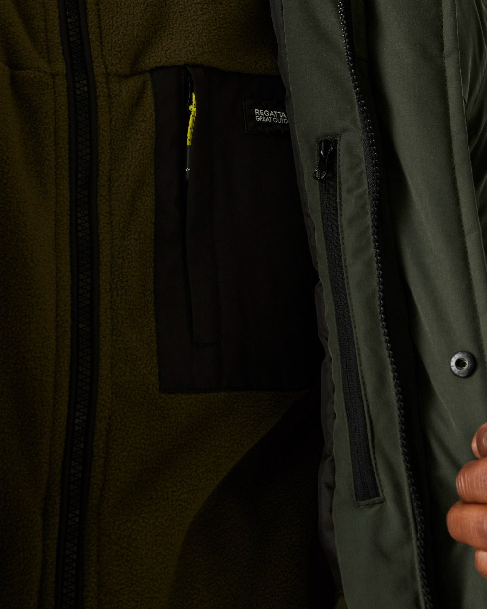 Green Coloured Regatta Mens Rhodo Padded Jacket on white background