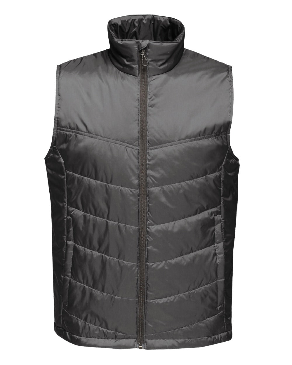 Seal Grey coloured Regatta Mens Stage II Insulated Bodywarmer on white background