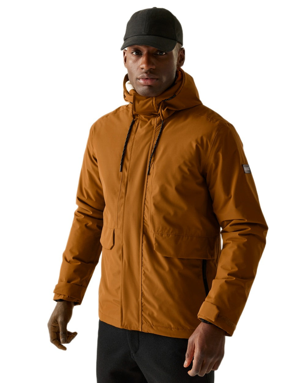 Glazed Ginger Coloured Regatta Mens Sterlings Waterproof Insulated Jacket on white background