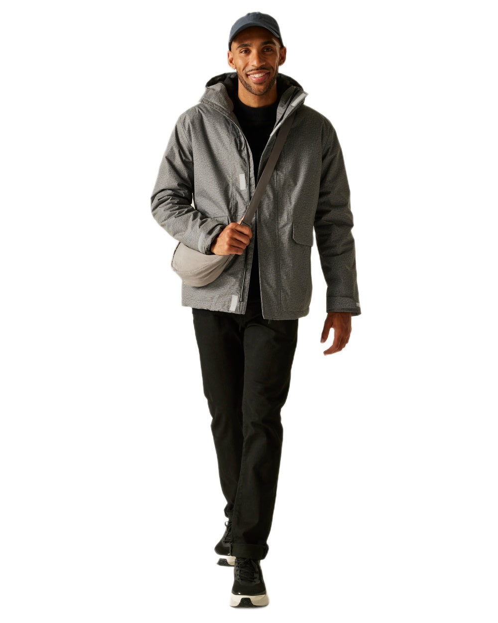 Grey Coloured Regatta Mens Sterlings Waterproof Insulated Jacket on white background