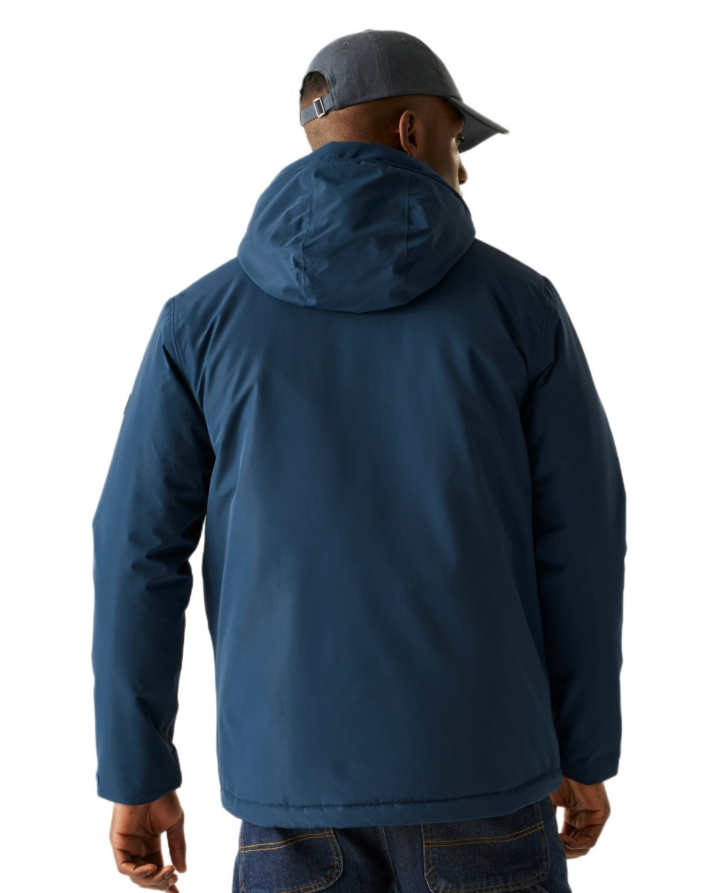 Navy Blue Coloured Regatta Mens Sterlings Waterproof Insulated Jacket on white background