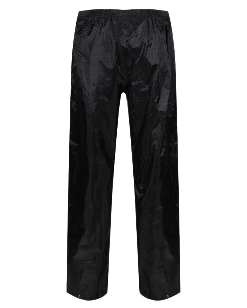 Black Coloured Regatta Mens Stormbreak Waterproof Overtrousers on white background