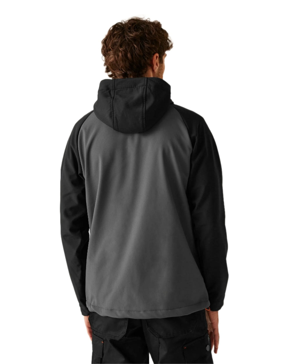 Iron Black coloured Regatta Mens Surrender Softshell Jacket on white background