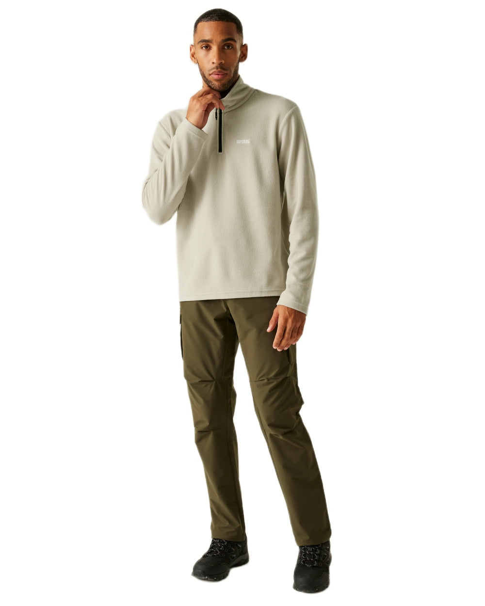 Abbeystone Coloured Regatta Mens Thompson Lightweight Half Zip Fleece on white background