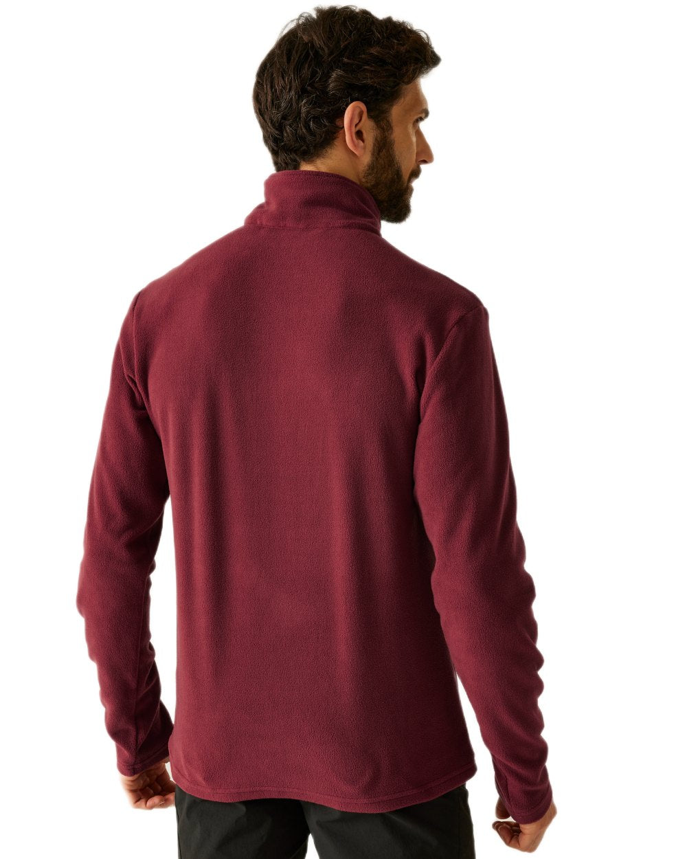 Dark Maroon Coloured Regatta Mens Thompson Lightweight Half Zip Fleece on white background