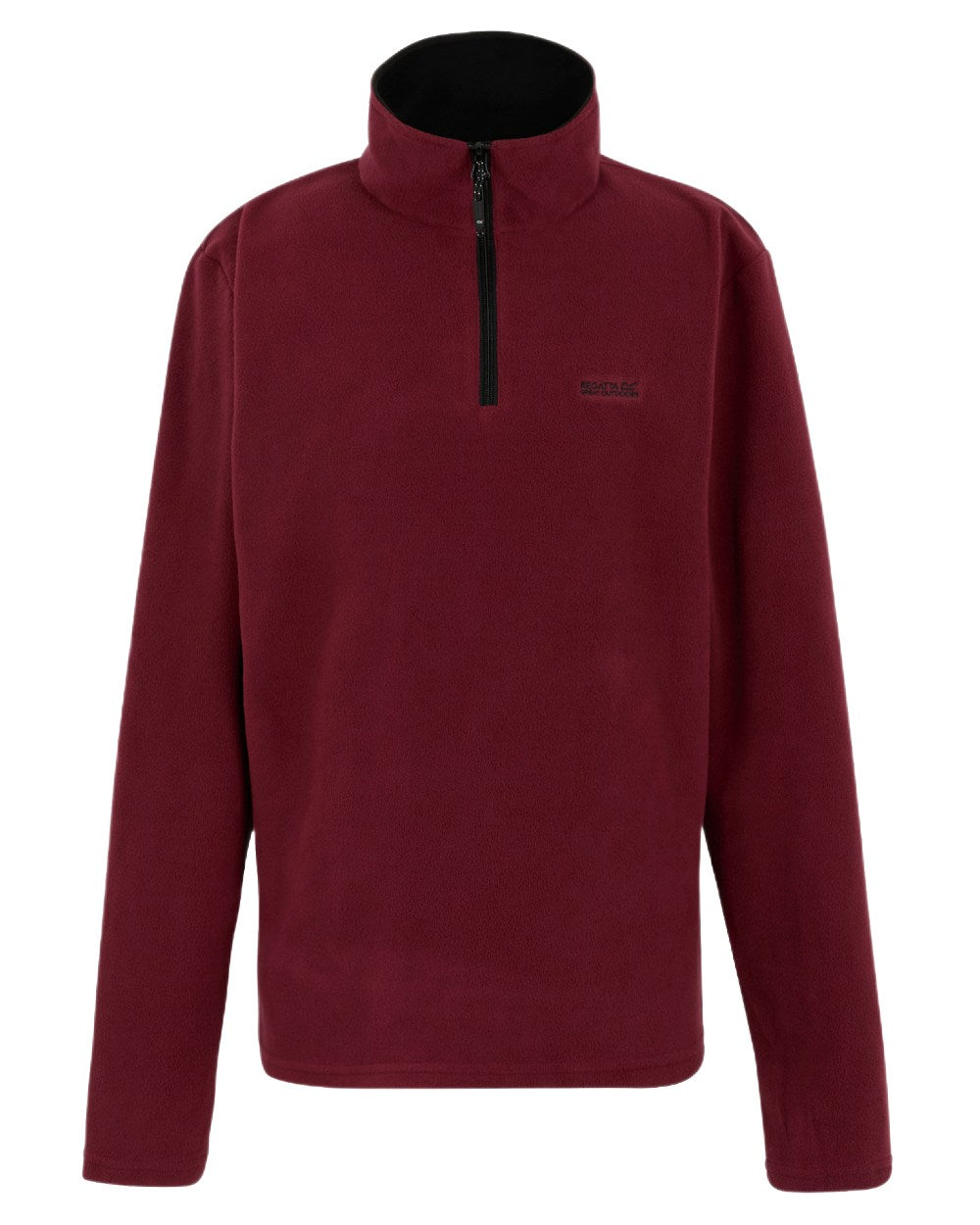 Dark Maroon Coloured Regatta Mens Thompson Lightweight Half Zip Fleece on white background