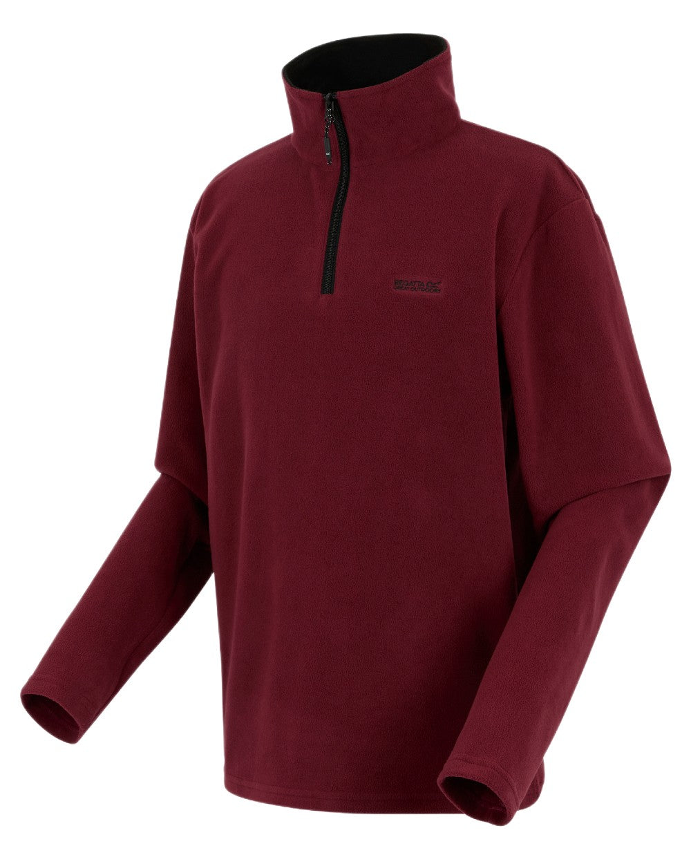 Dark Maroon Coloured Regatta Mens Thompson Lightweight Half Zip Fleece on white background