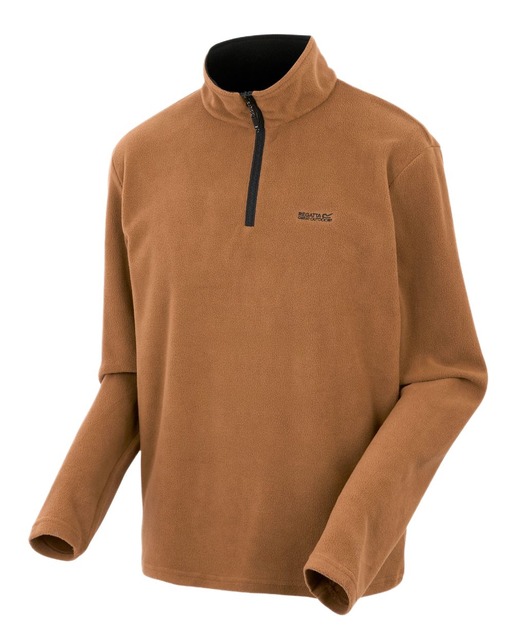 Nut Brown Coloured Regatta Mens Thompson Lightweight Half Zip Fleece on white background