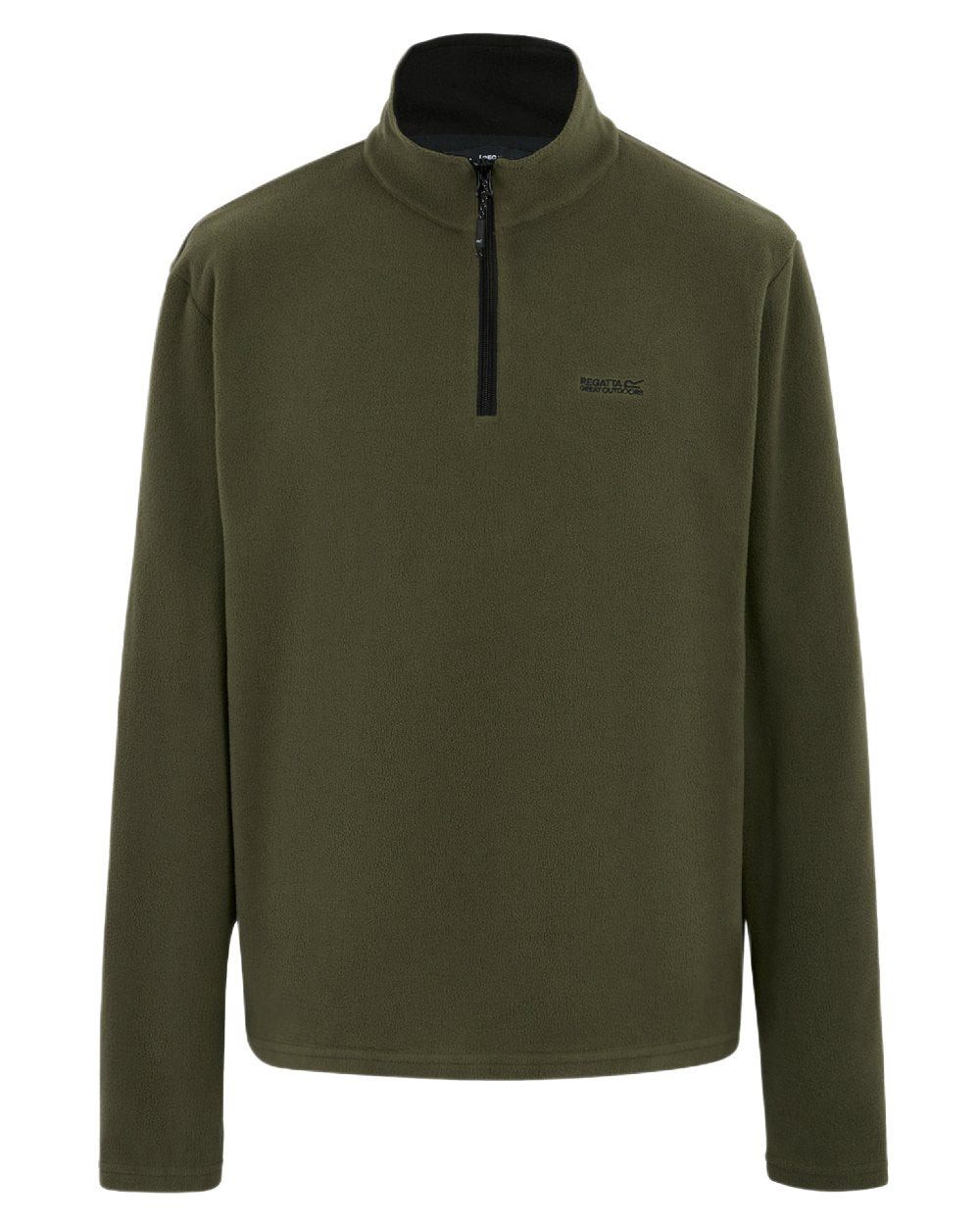 Olive Night Coloured Regatta Mens Thompson Lightweight Half Zip Fleece on white background