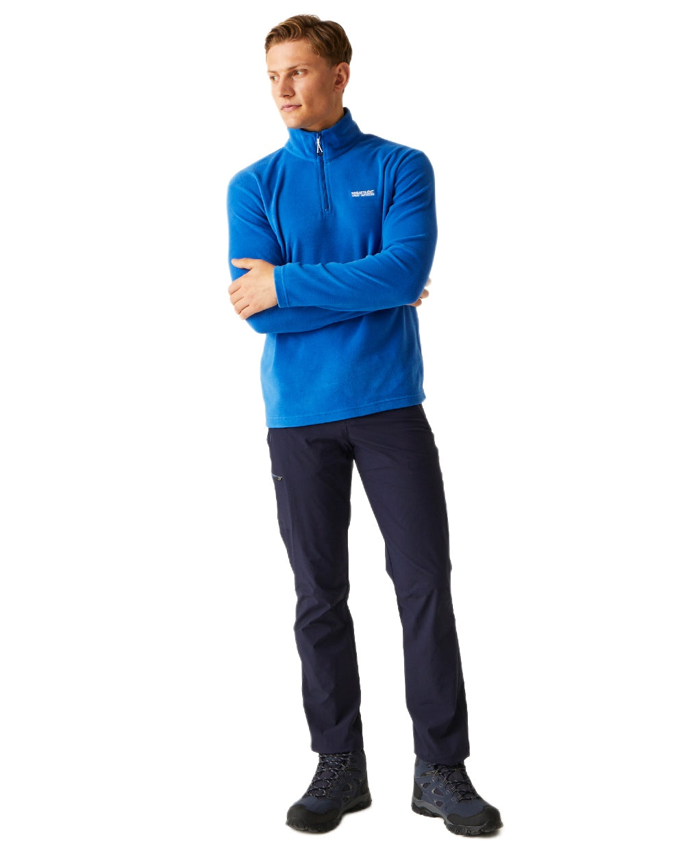 Oxford Blue Navy Coloured Regatta Mens Thompson Lightweight Half Zip Fleece on white background