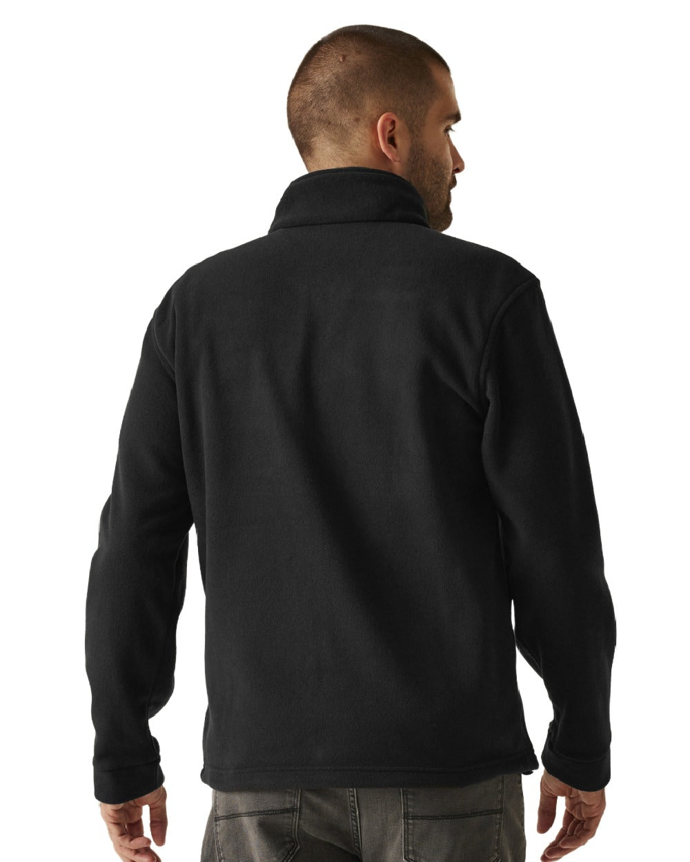 Black coloured Regatta Mens Thor 300 Full Zip Fleece on white background