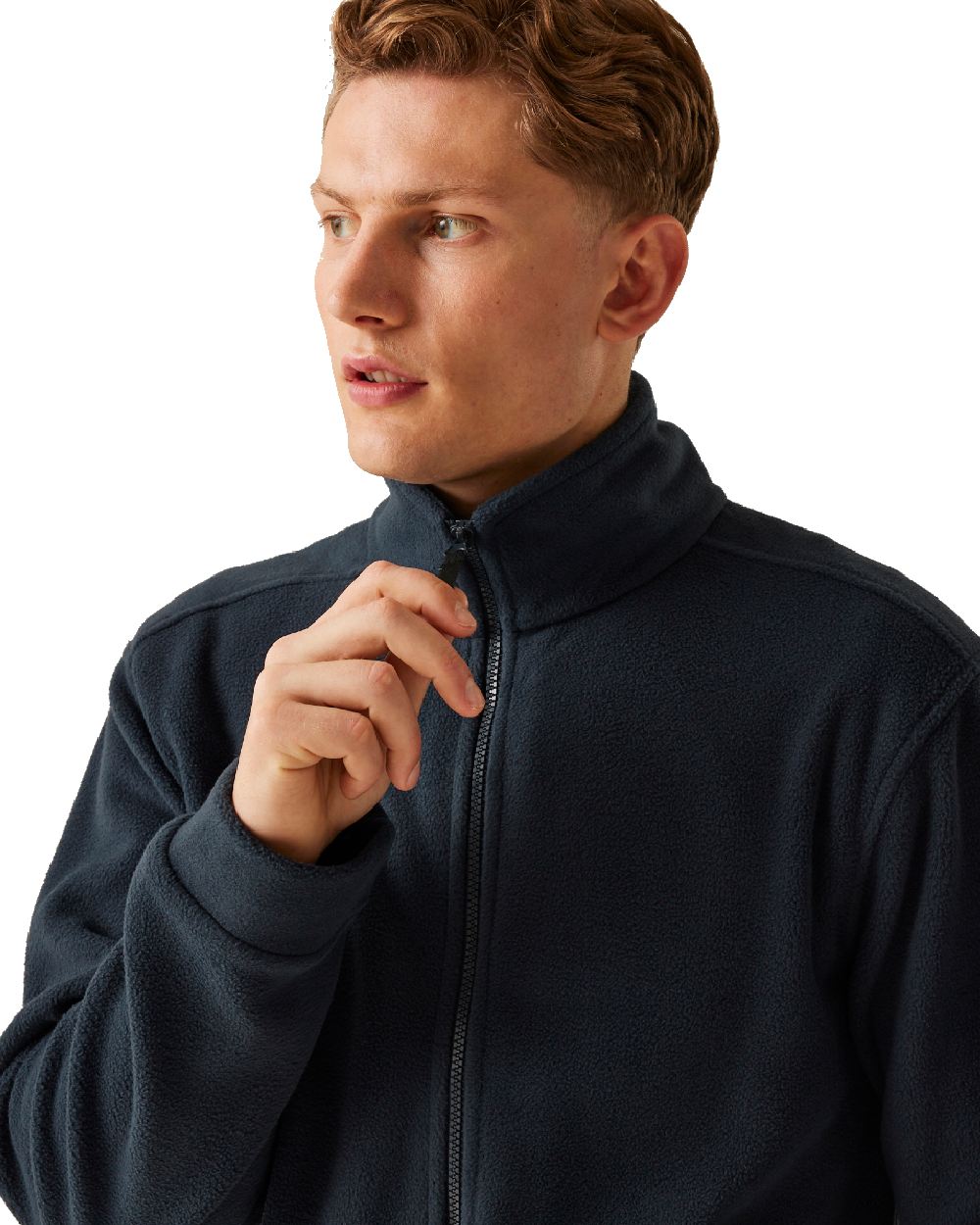 Navy coloured Regatta Mens Thor 300 Full Zip Fleece on white background