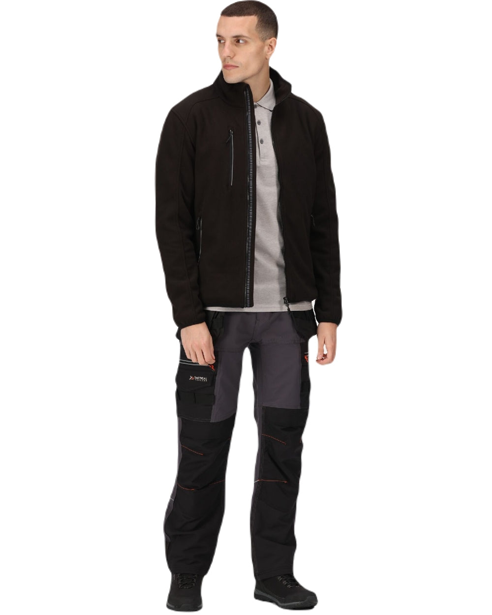 Black coloured Regatta Omicron III Waterproof Breathable Fleece on white background