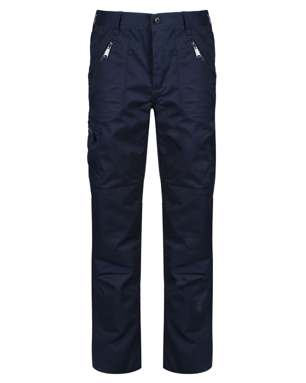Navy coloured Regatta Pro Action Trousers on white background