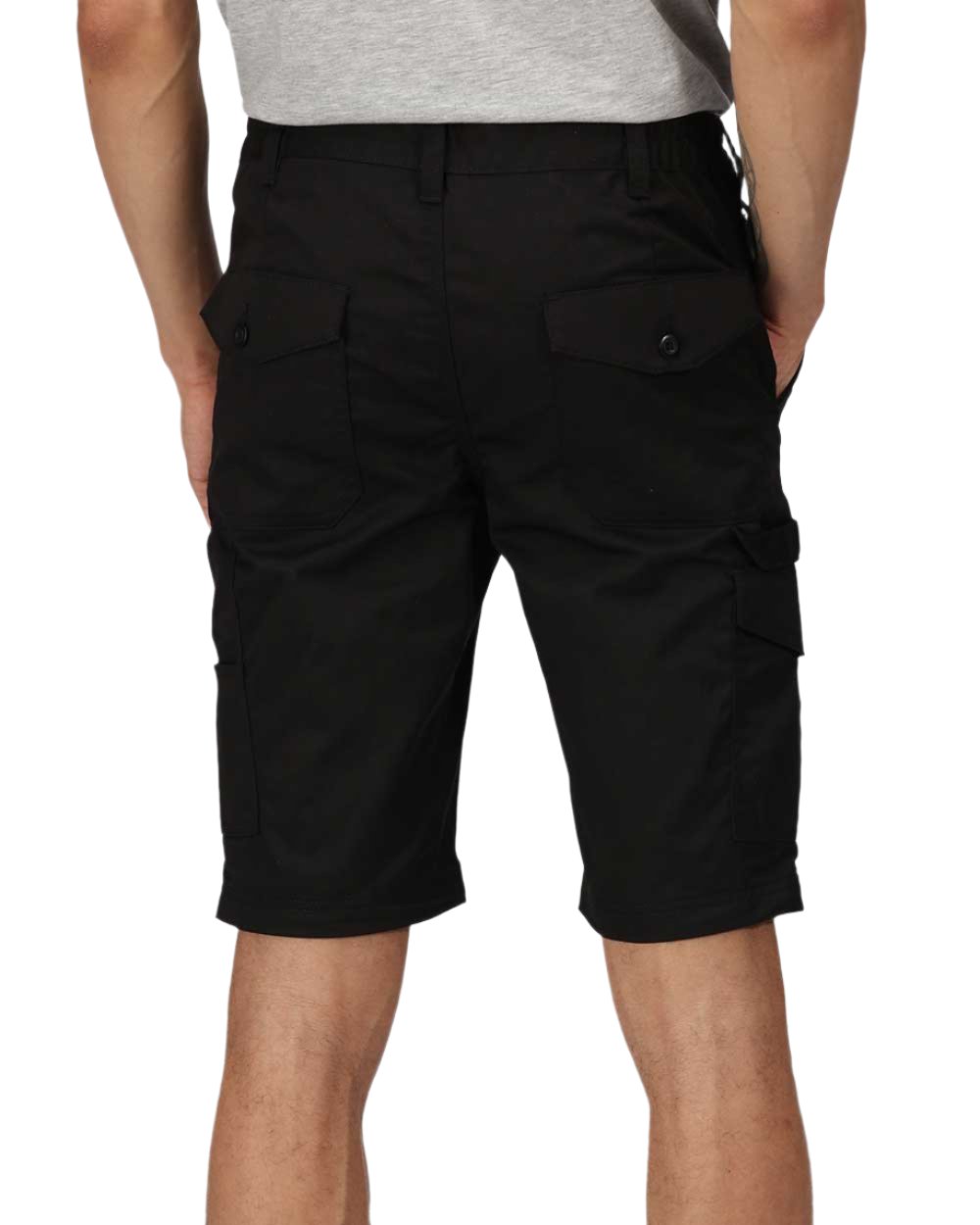 Black coloured Regatta Pro Cargo Shorts on white background