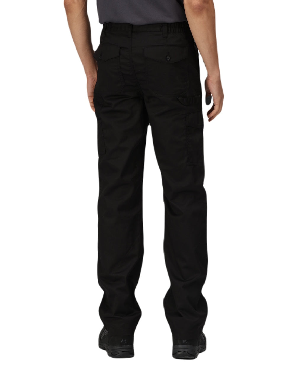 Black coloured Regatta Pro Cargo Trousers on white background