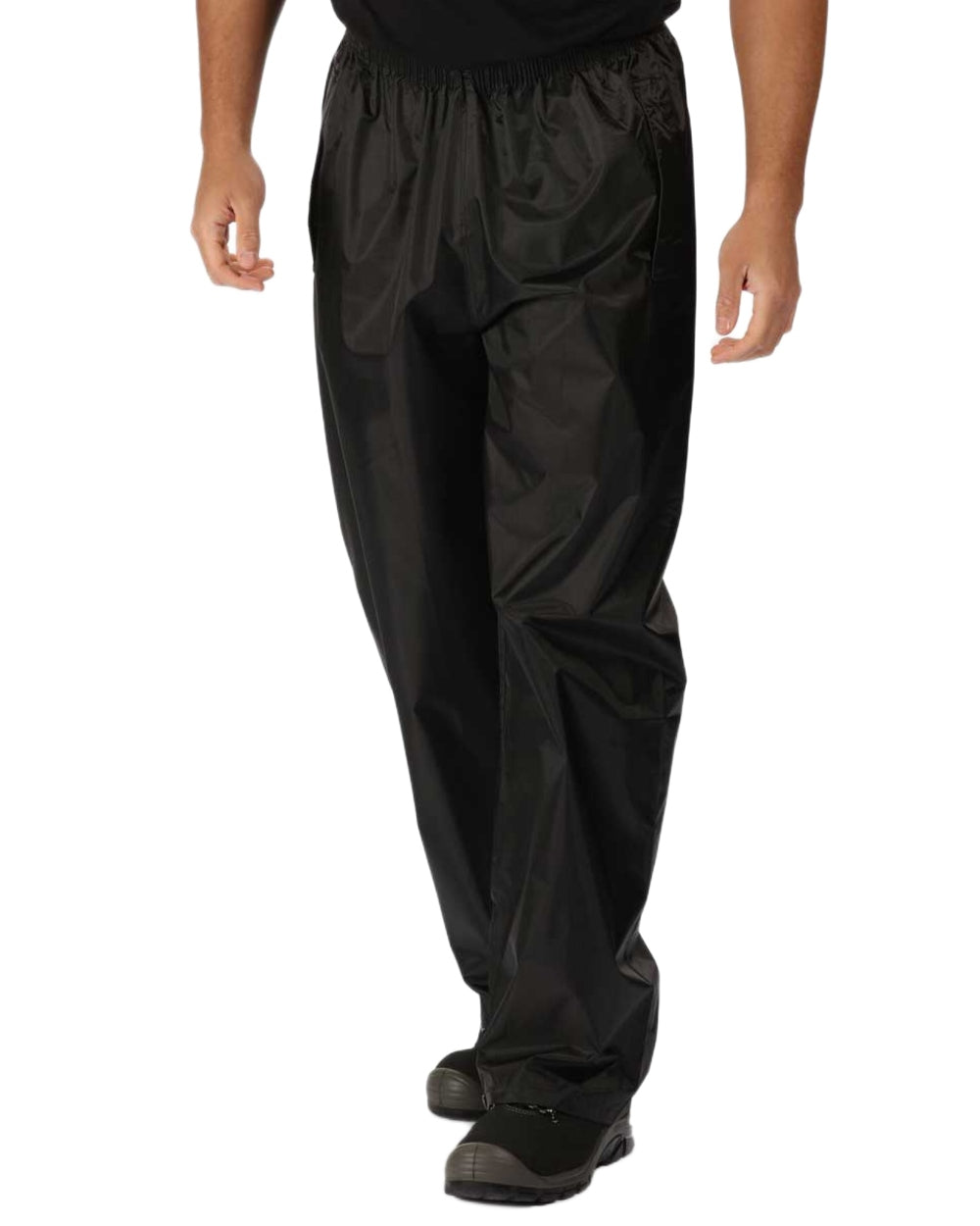 Black Coloured Regatta Pro Stormbreak Waterproof Overtrousers on white background