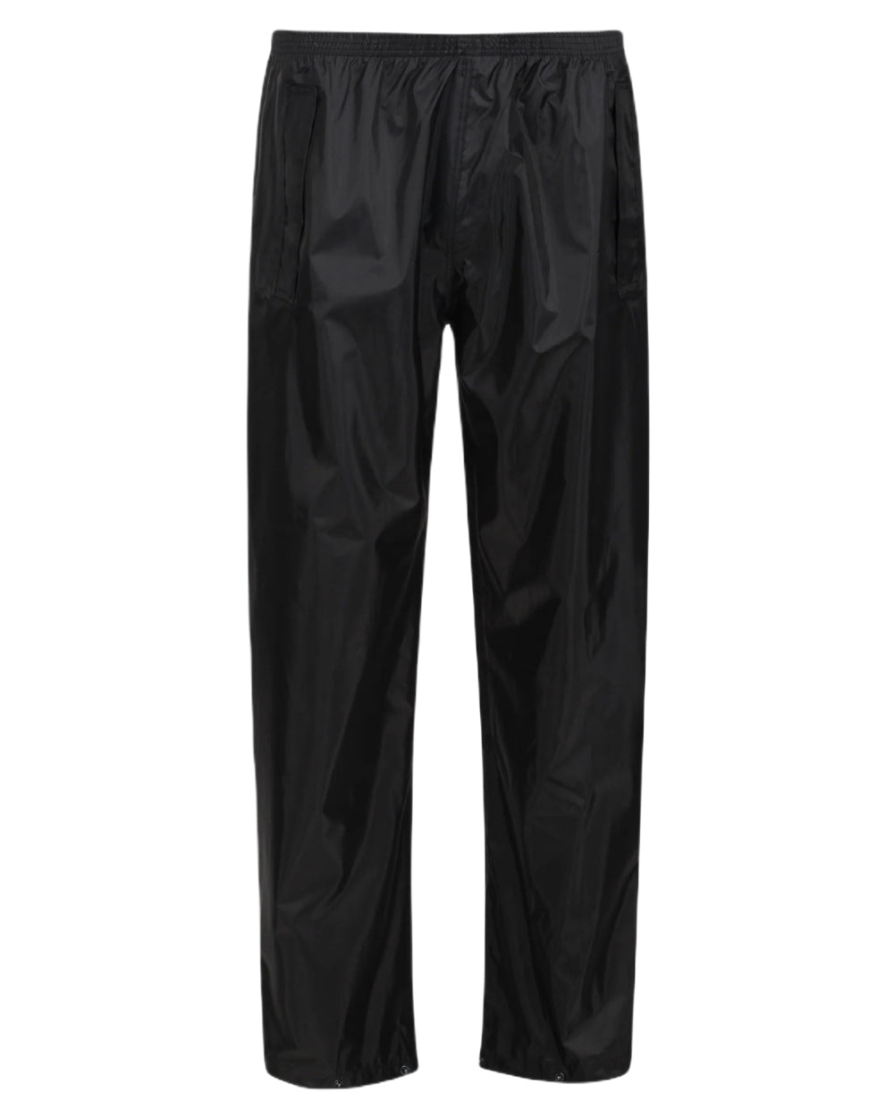 Black Coloured Regatta Pro Stormbreak Waterproof Overtrousers on white background