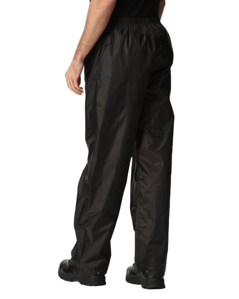 Black Coloured Regatta Pro Stormbreak Waterproof Overtrousers on white background