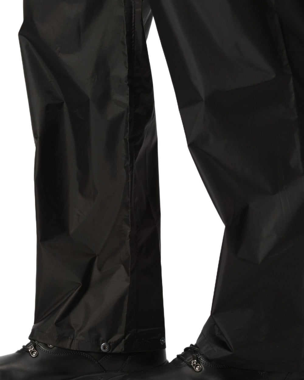 Black Coloured Regatta Pro Stormbreak Waterproof Overtrousers on white background