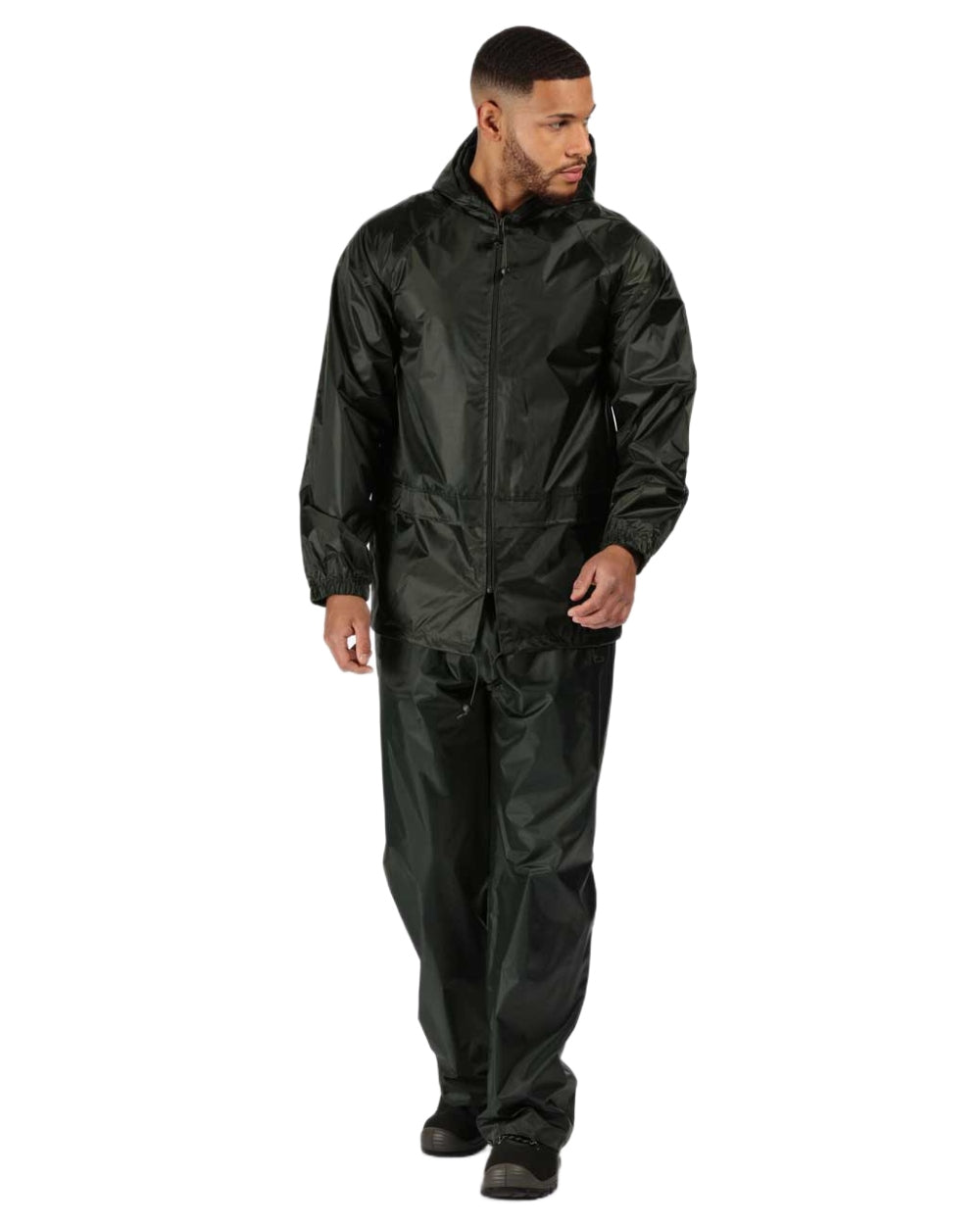 Dark Olive Coloured Regatta Pro Stormbreak Waterproof Overtrousers on white background