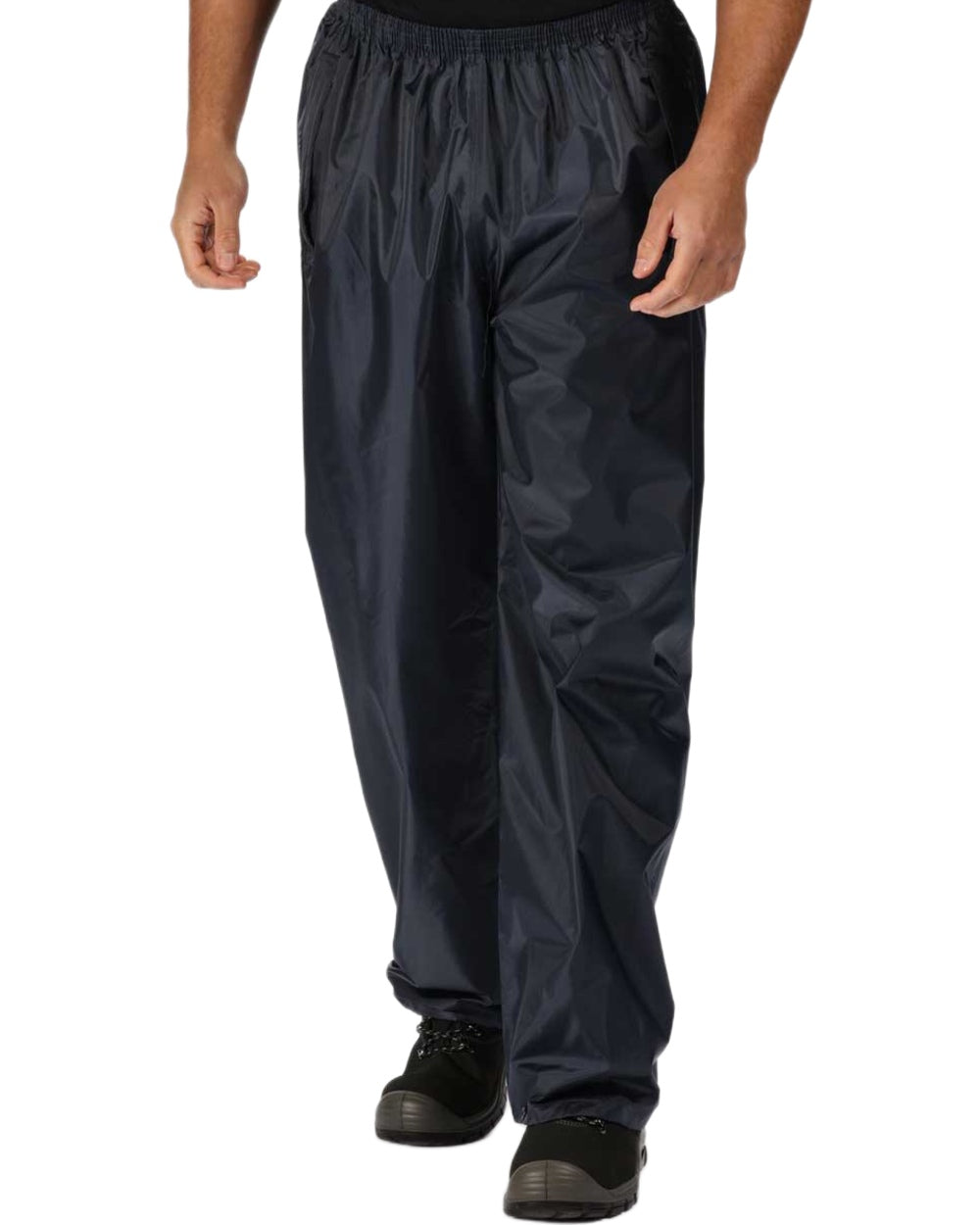 Navy Coloured Regatta Pro Stormbreak Waterproof Overtrousers on white background